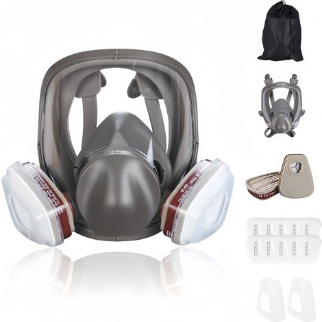 Masque à gaz antibuée 16 en 1, masque respiratoire intégral, masque respiratoire pour peinture industrielle, filtre de sécurité pour travaux de travail, protection contre le formaldéhyde