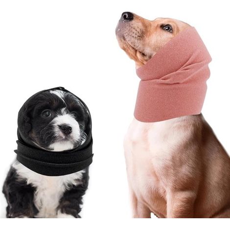 Allecto Plus, Protectores auditivos suaves para perros, Calentadores de orejas transpirables para perros, Calentador de cuello orejas (rosa negro (1/5)
