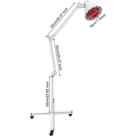 Lampe de chauffage infrarouge, puissance de 275W, réglable à 360° (1/2)