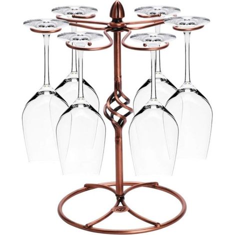1pc Support pour verres à vin, support pour verres à pied avec supports de séchage pour verres à vin Peut contenir 6 verres à vin(Verres à vin non inclus). (1/4)