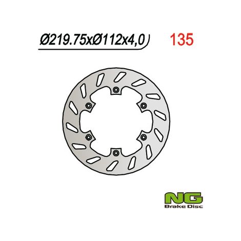 Disco de freno trasero Husaberg '90-'98, Husqvarna '92-'99, 220x112x4, 6 agujeros