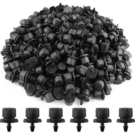 200pcs Goutteur Irrigation Rglable, 1/4' Systme Dirrigation Goutte Goutte Micro Flow Drip Head Buses De Brouillard Dirrigation Pour Jardins Pot (1/5)