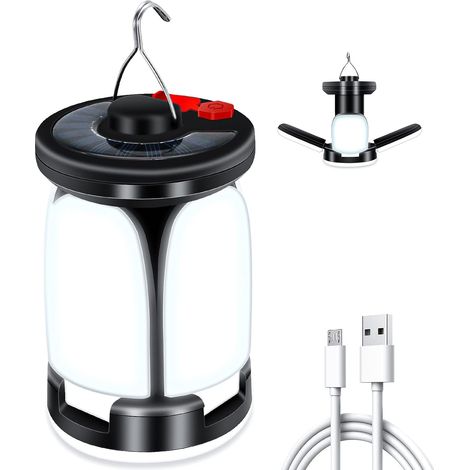 Camping Lantern, LED Camping Light, USB & Solar Rechargeable LED Tent Light (1/5)