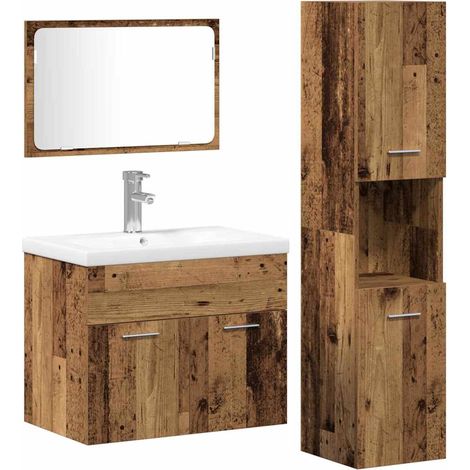 Maison Exclusive - Set di mobili per il bagno 4 pcs Marrone Legno multistrato