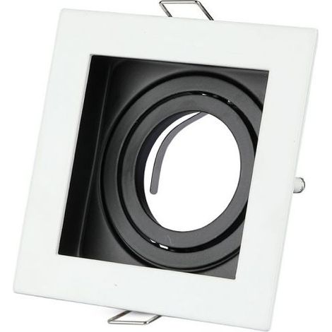V-TAC Portafaretto LED da Incasso Quadrato GU10 e GU5.3 (MR16) Colore Bianco Orientabile (1/5)