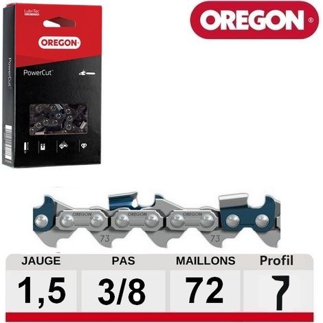 Chaine tronçonneuse carrée PowerCut 72 dents Oregon 73LPX072E