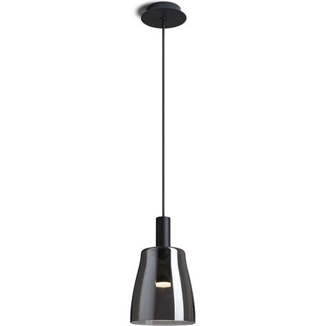 Lampadario BELLINI M LED a sospensione nero vetro fumè  230V LED 5W 30° 3000K
