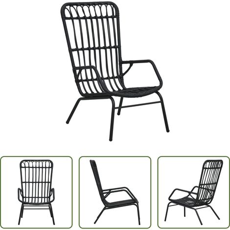 Poly Rattan -  Gartenstuhl Poly Rattan Schwarz (1/5)