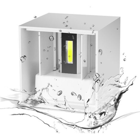Applique Led Cube Spotlight 12w Double Lumière Ip65 Blanc (1/3)