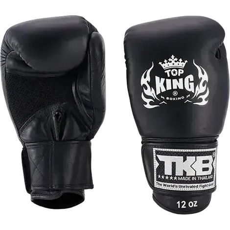 Gants de boxe thaï Top King Ultimate Air Muay Thai noirs 10 oz