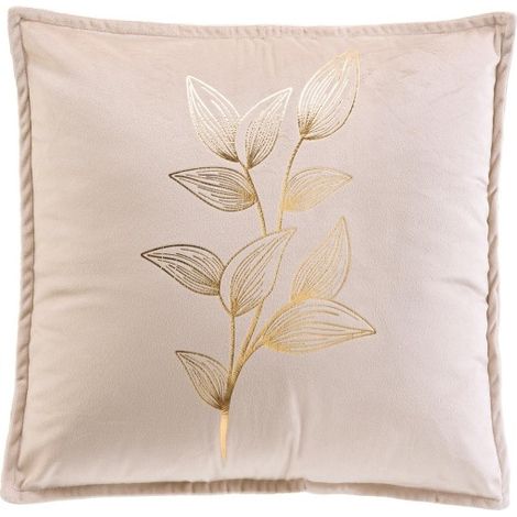 Coussin dehoussable compresse 45 x 45 cm velours imp. metallise oxalis des place Sans (1/3)