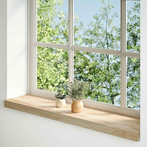 Appuis de fenêtre 2 pcs non traité 90x20x2 cm bois chêne massif