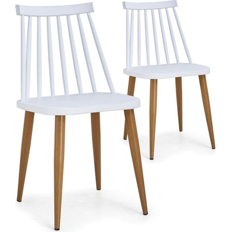 Lot de 2 Chaises Scandinaves "Estelle" 77cm Blanc