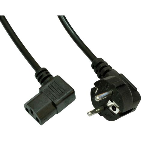 Akyga Strom Anschlusskabel [1x Kaltgeräte-Buchse C13 - 1x Schutzkontakt-Stecker] 3.00 m Schwarz