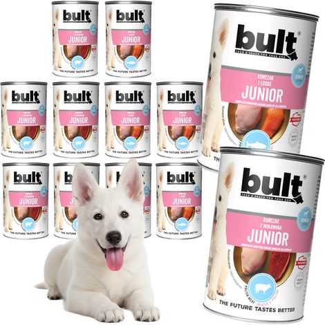 BULT JUNIOR Nassfutter für Hunde, Geschmacksmischung, 12 x 400 g, für Welpen (1/3)