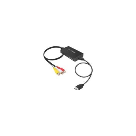 Adattatore RCA-HDMI nero, convertitore AV-HDMI, ingresso RCA, uscita video, adattatore audio, per Sky/DVD/STB, per schermo HDTV ZHQRCA03 - Crezuo