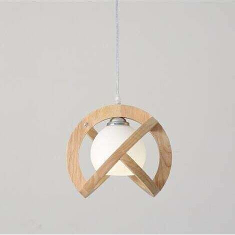 QORVA-Suspension industrielle vintage - Lustre en bois, plafonnier vintage, suspension E27 pour restaurant, salon, chambre, cuisine, bar, couloir
