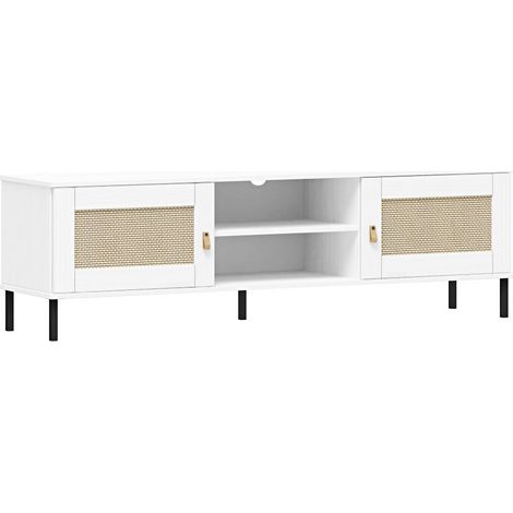 TV Lowboard in Kiefer massiv weiß 158 cm breit, WATFORD-69 (1/5)