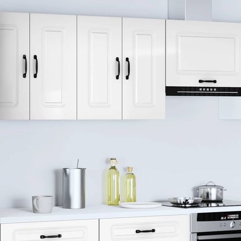 vidaXL Armario de pared de cocina Kalmar blanca de alto brillo (1/5)