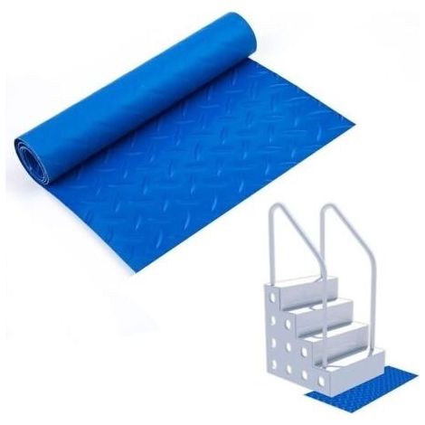 0.9x1m Tapis Echelle Piscine, Tapis Escalier Piscine Tapis de Protection pour Échelle de Piscine Tapis d'Escalier Antidérapant Tapis d'Échelle(Bleu) (1/3)