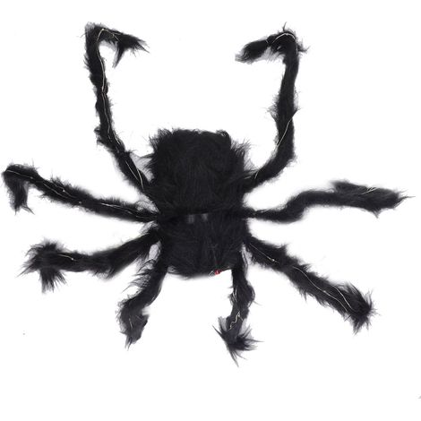 Leuchtende Halloween-Spinne, 75 cm, mit lila Augen, gruselige Dekoration für Garten und Spukhaus, betrieben mit CR2032-Batterien (1/5)