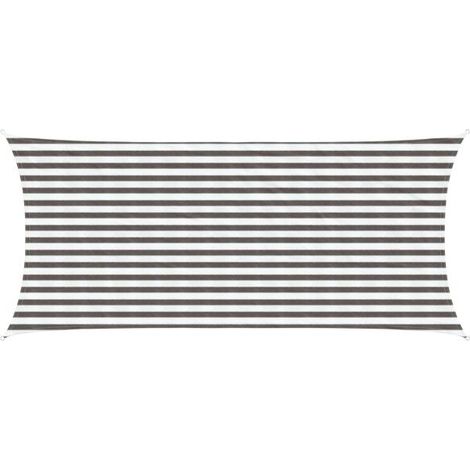 Voiles d'ombrage gris clair et blanches, 2 x 4,5 mètres en PEHD (1/5)