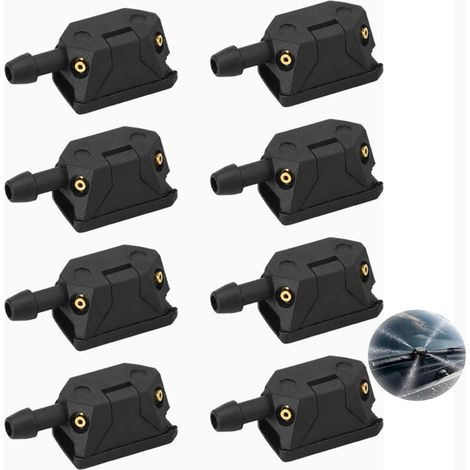 8 x Universal Front Windscreen Washer Nozzles for Car, 8-9 mm Front Wiper Nozzles for Wiper Arm, Quick Replacement for Car Cleaning (1/5)
