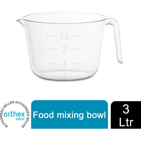 GastroMax Clear Transparent Max Measure Bowl With An Easy-to-pour Spout, 3l