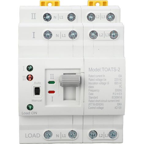 Commutateur de transfert automatique à double puissance 4P 63A, générateur d'urgence pour la maison, 110V (1/5)