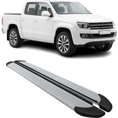 Marchepieds Latéraux pédale pour VW Amarok Double Cab 2010-2022 Alu Argent 2Pcs (1/5)