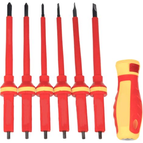 SET CACCIAVITI CACCIA VITE 6 PZ ELETTRICISTA TAGLIO PIATTO CROCE GIRAVITI 833RU