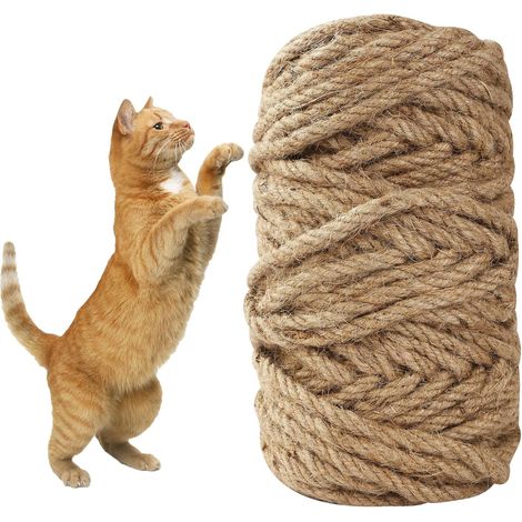 Corde Arbre à Chat, 8MM X 50 M Corde pour Arbre à Chat, matériel de Bricolage, décoration de Jardin Maison Corde de Chanvre (1/5)