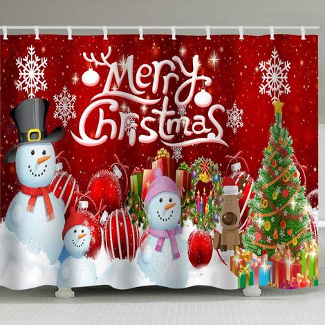 Filiyano-Rideau de douche de Noël, 180 x 200 cm (16 pouces) - Rideau de bain en polyester