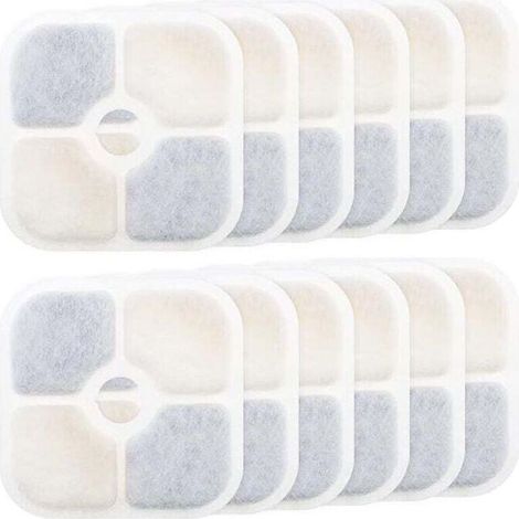12-teiliges Set Wasserbrunnenfilter – für Catit PIXI 43717 – Aktivkohlefilter – Hochwertig – Reinigend – Nachfüllbar – Rechteckig – für Haustierbrunnen (1/4)