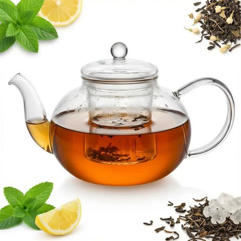 INFUSORE IN VETRO CON FILTRO PER TÈ ED ERBE AROMATICHE 1L TRASPARENTE (1/5)