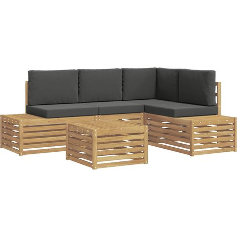 Outdoor Sofa Set with Cushion 5 Piece White and Anthracite vidaXL (1/5)