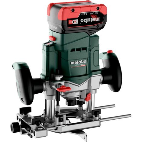 Metabo Akku-Oberfräse OFV 18 LTX BL 12, incl. 2x Akku LiHD 5,5 Ah, Schnellladegerät, Zubehör, metaBOX (1/5)