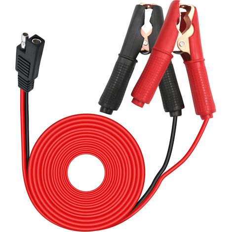 Connecteur SAE 12V Pince SAE à Pince Crocodile pour Batterie 12V 24V SAE vers Pince Voiture 30A 14AWG,Câble Connecteur de Charge pour Voitures, Motos (2m) (1/5)