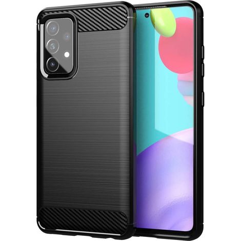 Cover flessibile per Samsung Galaxy A72 4G in fibra di carbonio - nera (1/5)