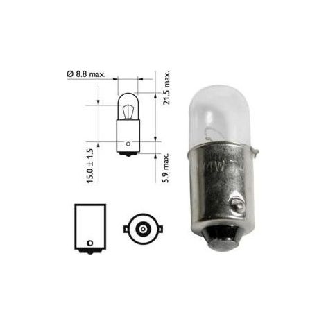 Lampadina baionetta Ba9S 12V 2W WIM4101115 uso elettromeccanico segnale