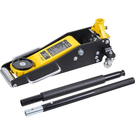 Cric de sol extra-plat 2 tonnes (4400 lb), cric de sol hydraulique de course robuste en aluminium, cric hydraulique pour voiture, pompe à levage rapide à double piston, plage de levage de 3,2" à 14,6" (1/5)