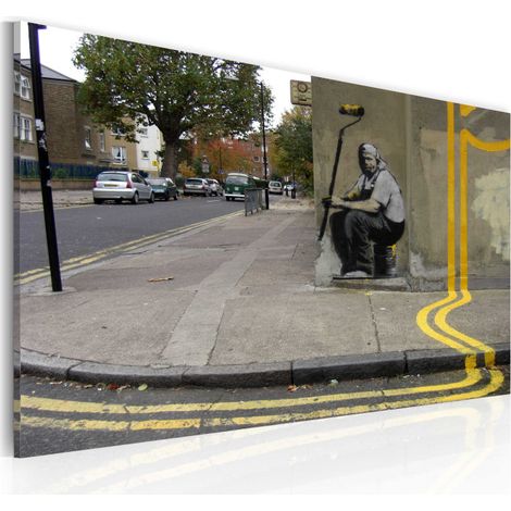 Tableau Imprimé "Fleur Jaune - Banksy" 40x60cm (1/2)