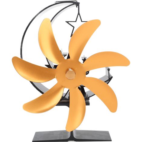 Ofenlüfter – 7 mondförmige Flügel – Leise Warmluftzirkulation – Aluminium für effizientes Heizen