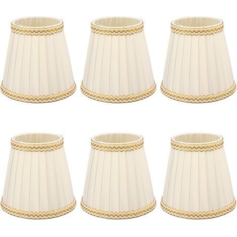6Pcs Petite Abat-Jour Clip Sur Tambour Abat-Jour en Tissu pour Lustre Bougies Ampoules Accessoires d'éclairage (1/5)