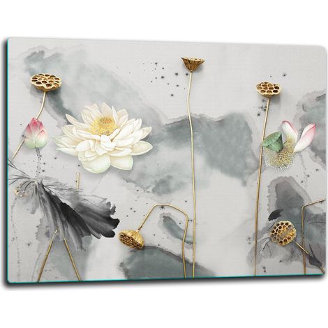 Schneidebrett aus Glas, 52x40 cm, Blumen (1/5)