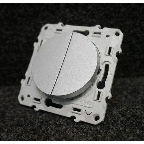 Schneider Electric – Odace double va-et-vient Alu S530214 – Fixation par vis – 6 bornes sans vis – 10 AX – 250 V CA 50 Hz – IK04 – IP21 D (1/5)