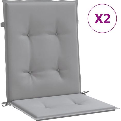 Coussins de chaise de jardin à dossier bas lot de 2 gris (1/5)