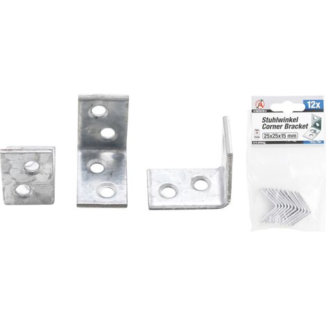 Escuadras 25 x 25 x 15 mm 12 piezas (1/4)
