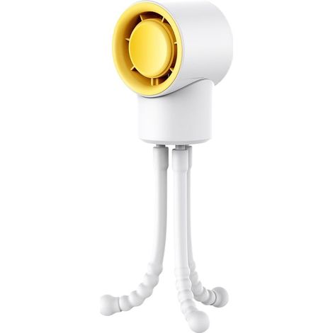 Kühlventilator für Kinderwagen, Mini-Oktopus-Halter, wiederaufladbarer Ventilator mit 3 Windgeschwindigkeiten, USB-Ladegerät, Clip-on-Kinderwagenventilator (weiß)
