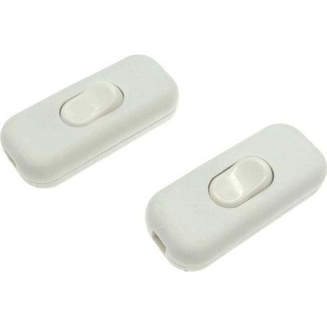 Interrupteur de Cordon Bipolaire 6A Blanc pour Appareils Électriques - Pour 1-2 Fils Ronds ou Plats - Idéal pour Petits Appareils (1/4)